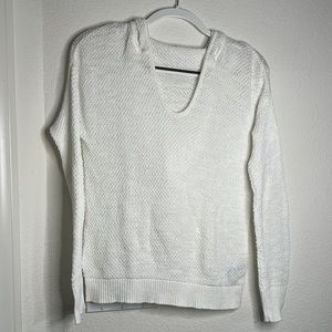 GAP white hoodie V neck knit sweater.